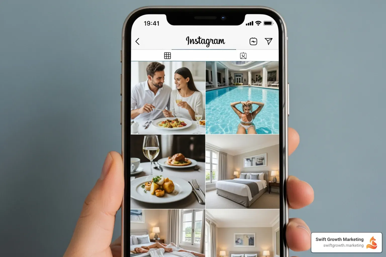 hotel's engaging Instagram feed showcasing guest experiences - hospitality branding