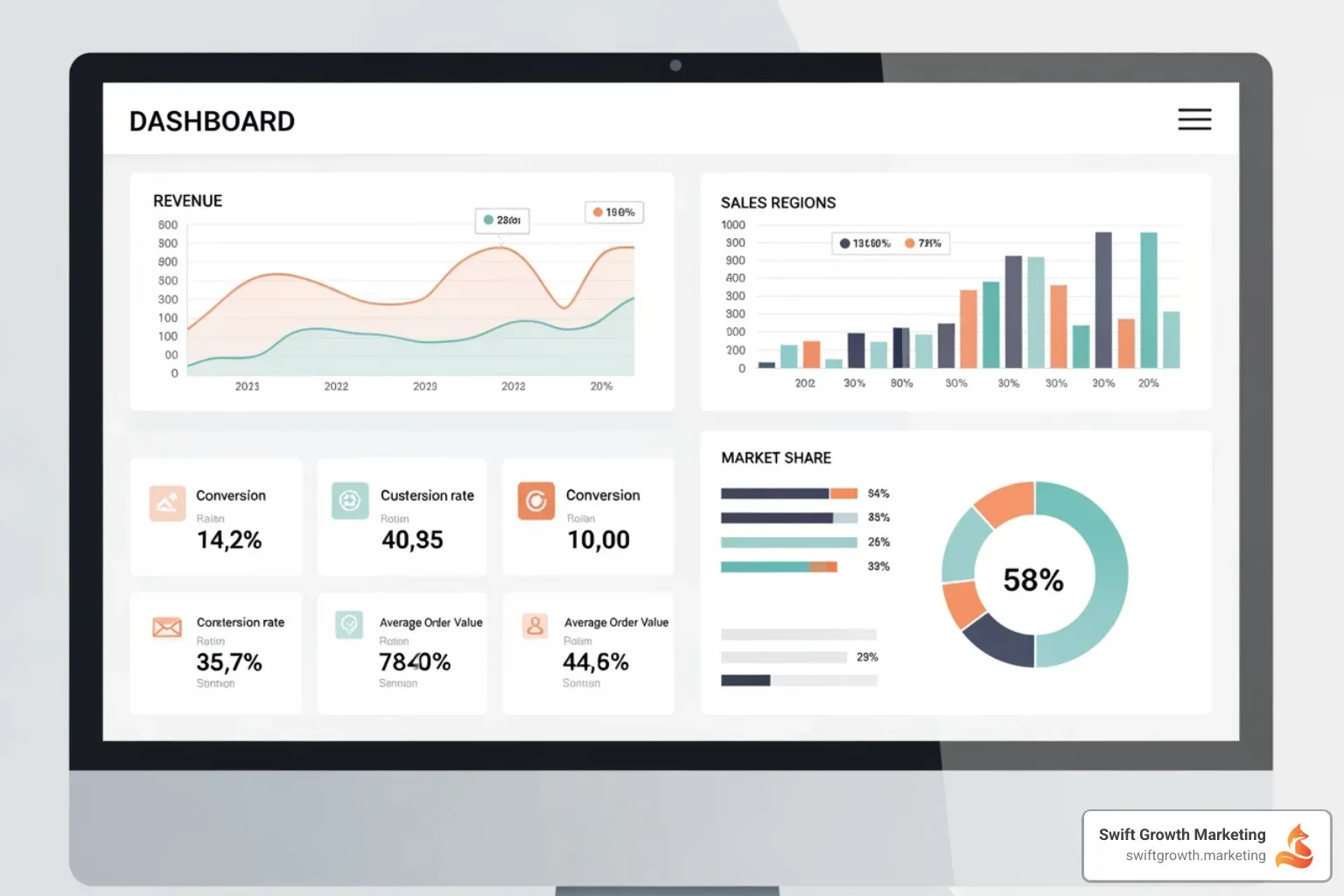 KPI dashboard - enterprise saas marketing