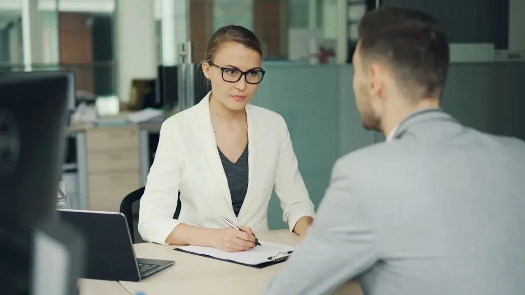 Person interviewing a consultant - content marketing consulting services
